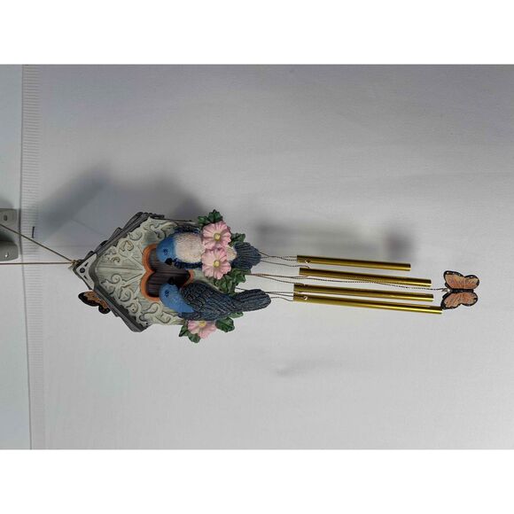NWT‎ Collections Etc Blue Bird Cottage House Wind Chime Butterfly Heart - Picture 4 of 4